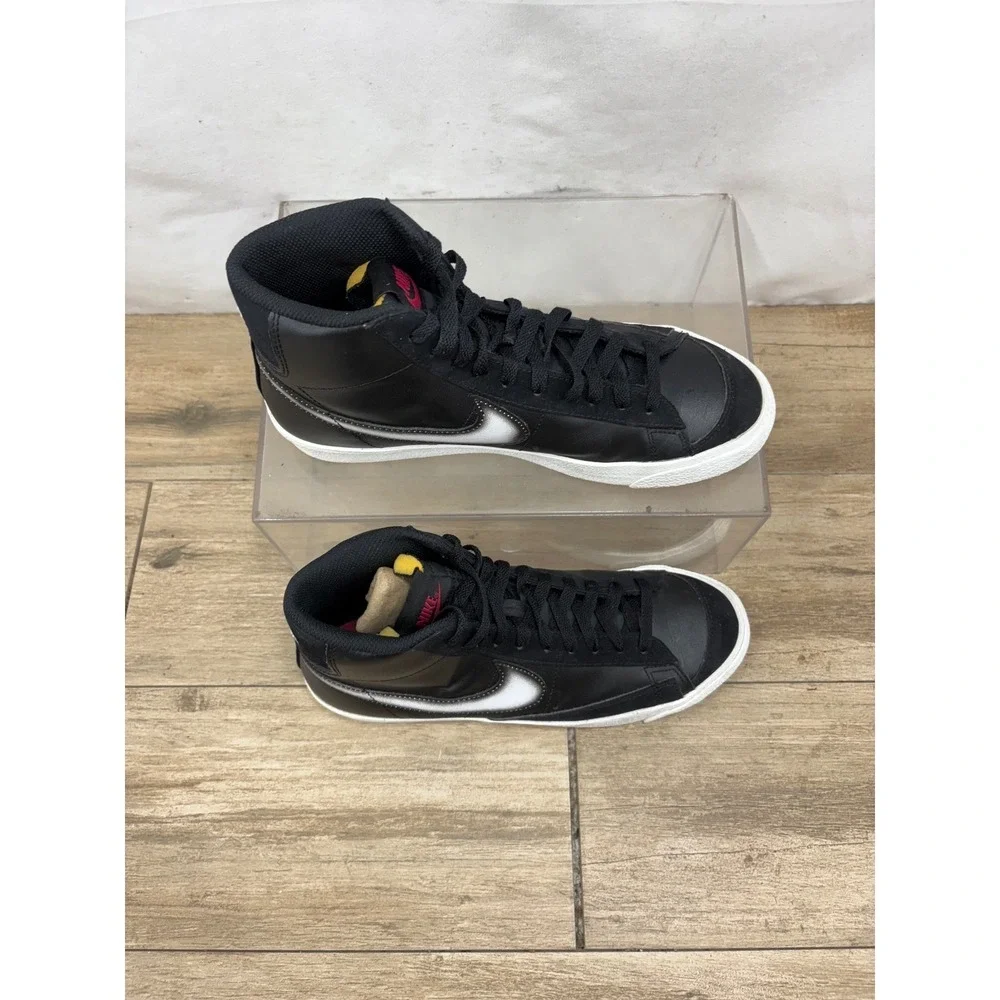 Nike Blazer Mid 77 Black White‎ Leather High Top Sneakers Shoes Men's Size 8